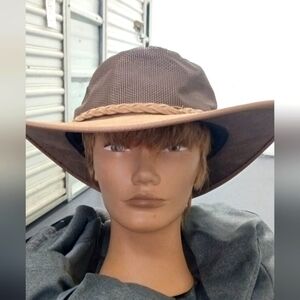 Barmah Foldaway Cooler 1064  Hat Leather/Suede Brown Australia 2XL